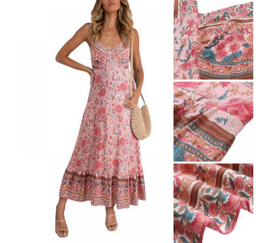 Women's Spaghetti Strap Floral Dress - Ebonys Beauty Brand