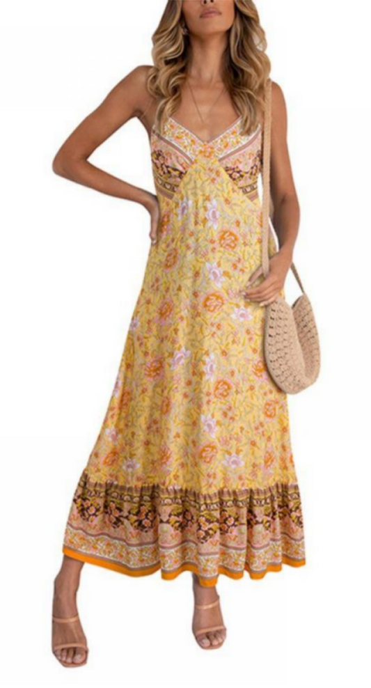Women's Spaghetti Strap Floral Dress - Ebonys Beauty Brand