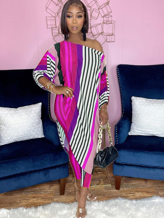 Women's Off Shoulder 2pc & Skinny Long Pants Set - Ebonys Beauty Brand