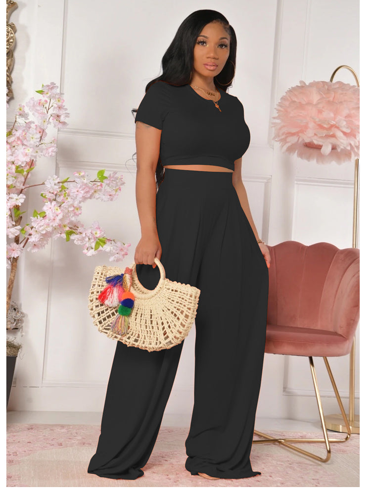 Women's 2pc Crop Top Pants Set - Ebonys Beauty Brand