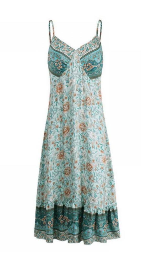 Women's Spaghetti Strap Floral Pattern Dress - Ebonys Beauty Brand