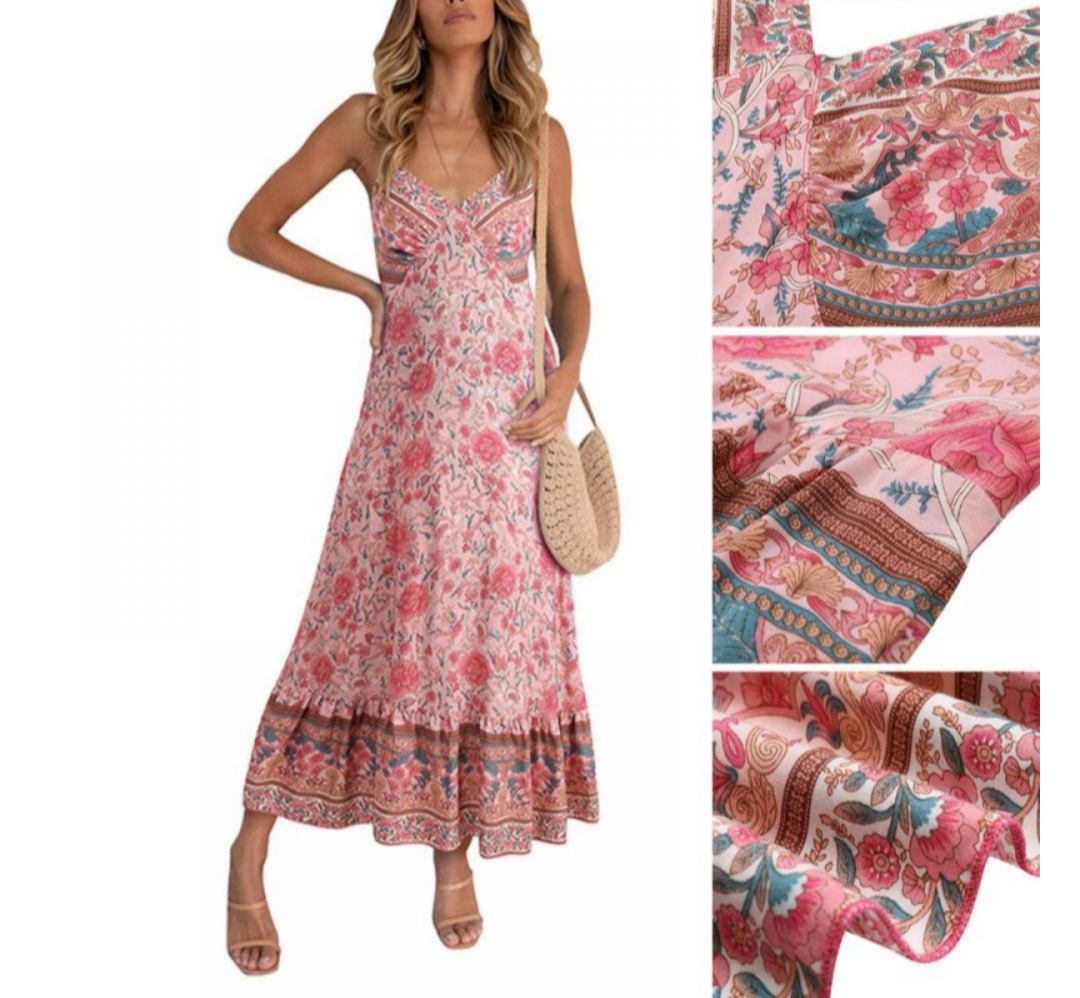 Women's Spaghetti Strap Floral Dress - Ebonys Beauty Brand