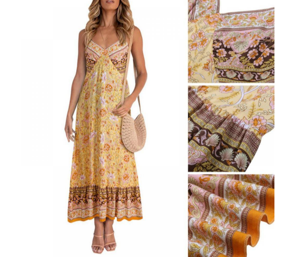 Women's Spaghetti Strap Floral Dress - Ebonys Beauty Brand