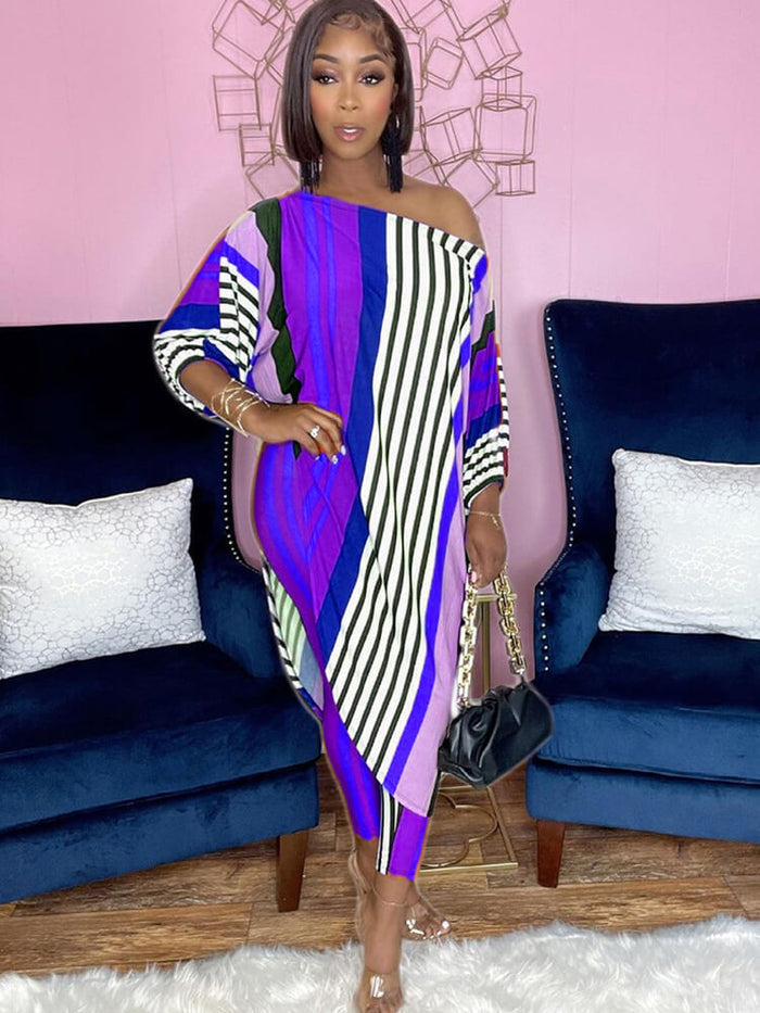 Women's Off Shoulder 2pc & Skinny Long Pants Set - Ebonys Beauty Brand