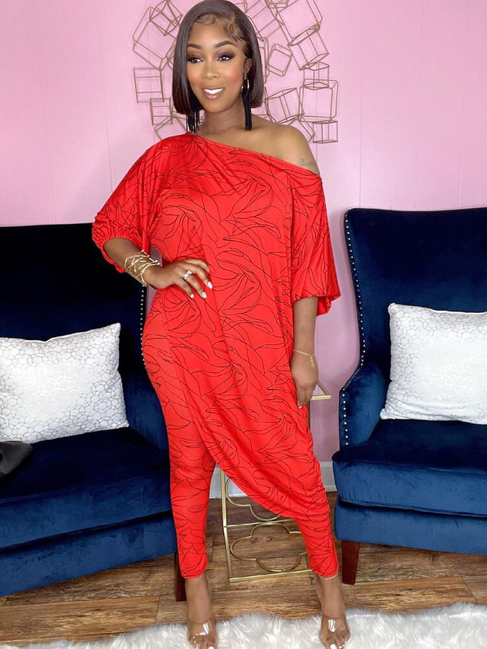 Women's Off Shoulder 2pc & Skinny Long Pants Set - Ebonys Beauty Brand