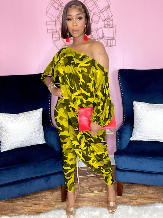 Women's Off Shoulder 2pc & Skinny Long Pants Set - Ebonys Beauty Brand